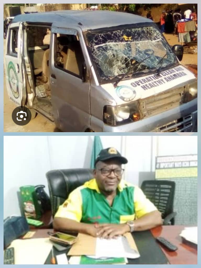 OCHA Brigade Intensify Sanitation Crackdown As Thugs Attack Officials, Vandalize Operational Vehicle in Onitsha