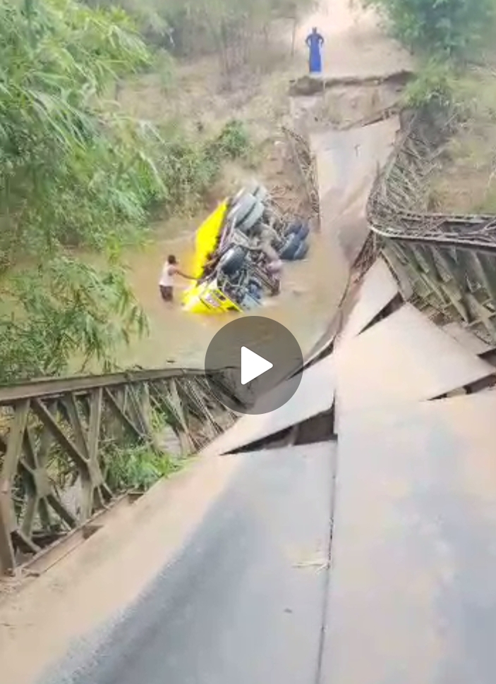 Truck Falls into River As Popular Bridge Collapses in Anambra (Video)