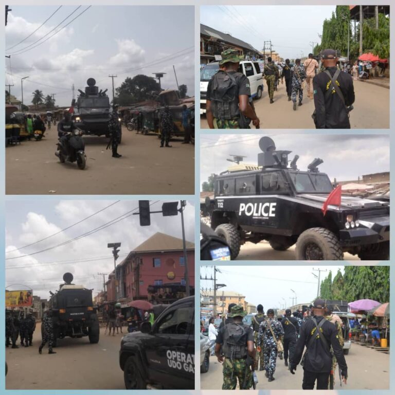 Gunmen Go into Hiding as Police-led JSF Storms Ihiala, Nnewi on Sit-at-Home Day (Photos)