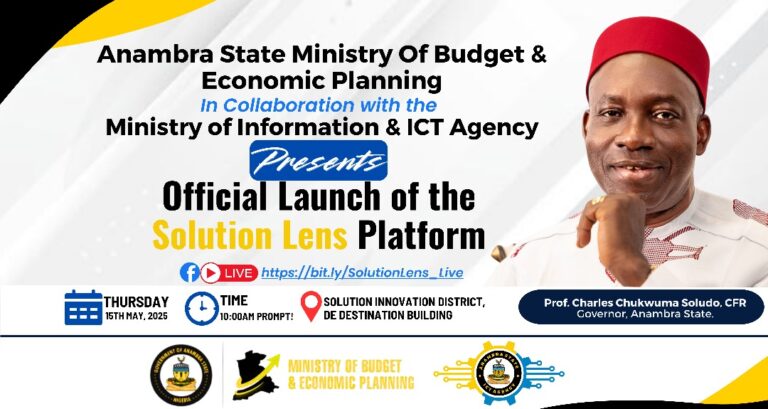Anambra Govt Moves to Deepen Citizen Engagement, Promote Transparency, As ‘Solution Lens’ Launches Thursday