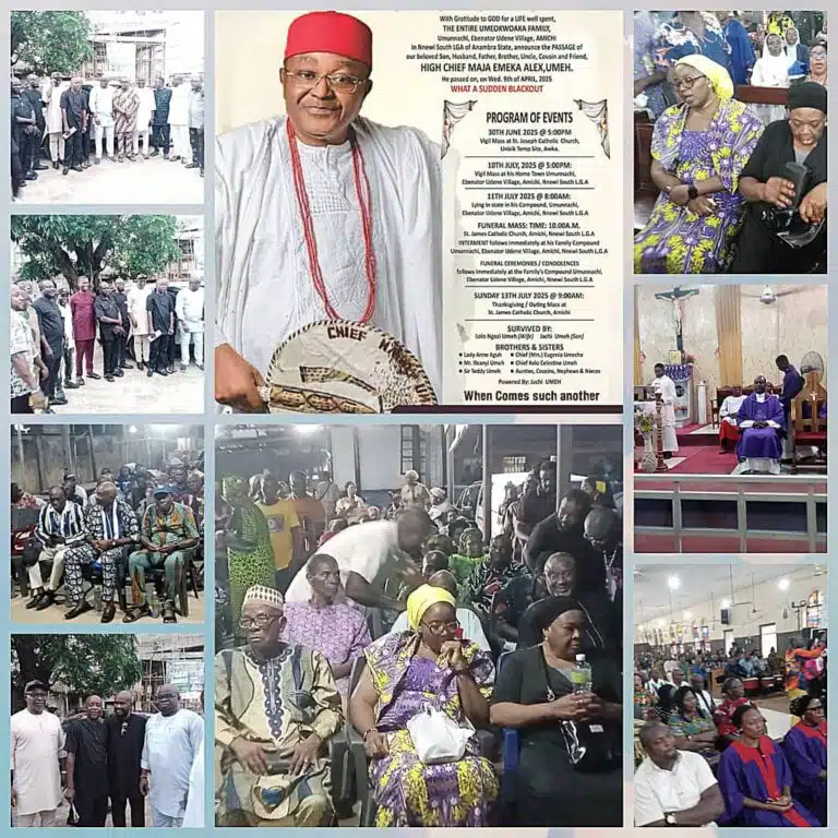 Service of Songs for Former Anambra Commissioner Draws Mammoth Crowd in Awka