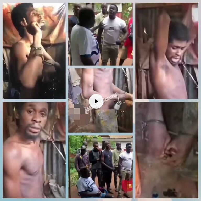 Anambra Native Doctor Exposed as Youths Rescue Only Son He Kept in Chains Since 2021 (Video)