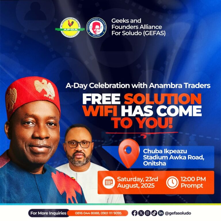 GEFAS Hails Soludo’s Tech Vision, Provides Free WiFi to Over 18,000 Anambra Residents