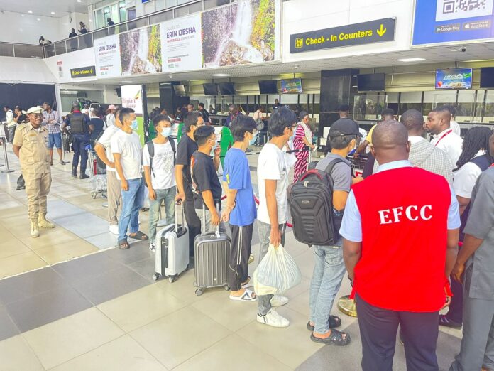 EFCC, NIS Repatriate 51 More Foreign Nationals Jailed for Cyber-terrorism, Internet Fraud