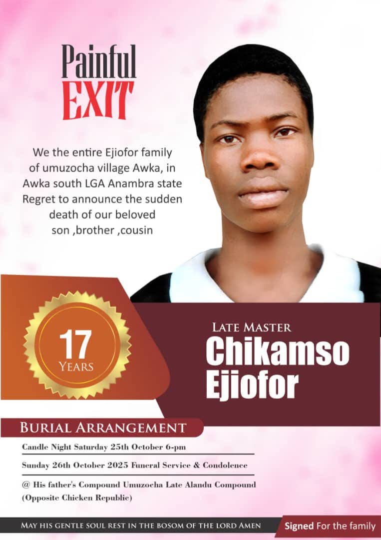 17-Year-Old Apprentice Allegedly Shot Dead for Exposing Market Thieves in Anambra