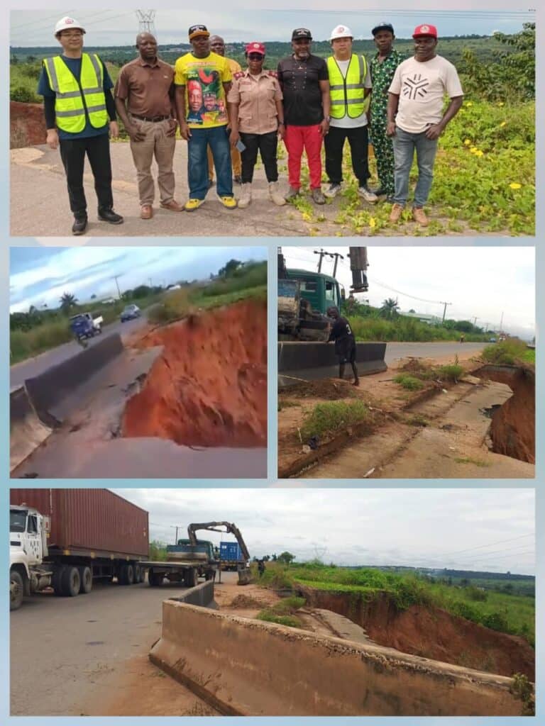 FRSC Anambra Leads Rapid Response at Collapsed Onitsha-Owerri Road, Urges Motorists to Drive with Caution