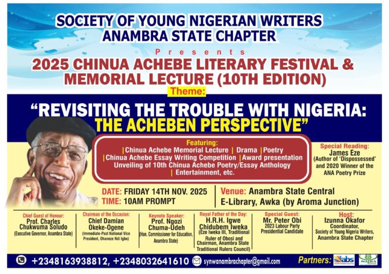 Anambra Set for 2025 Chinua Achebe Literary Festival and Memorial Lecture