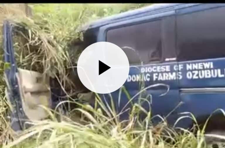 Anambra Priest Hospitalized After Govt Agents Allegedly Chased His Vehicle into Bush (Video)