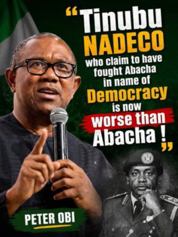 Abacha vs. Tinubu: Peter Obi Decries the Rise of a 