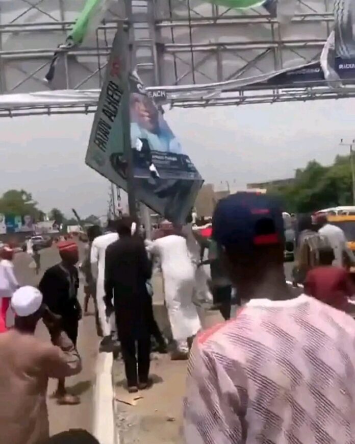 Northern Rejection: Youths Destroy Tinubu Posters and Billboards in Defiance of “Renewed Hope” Agenda