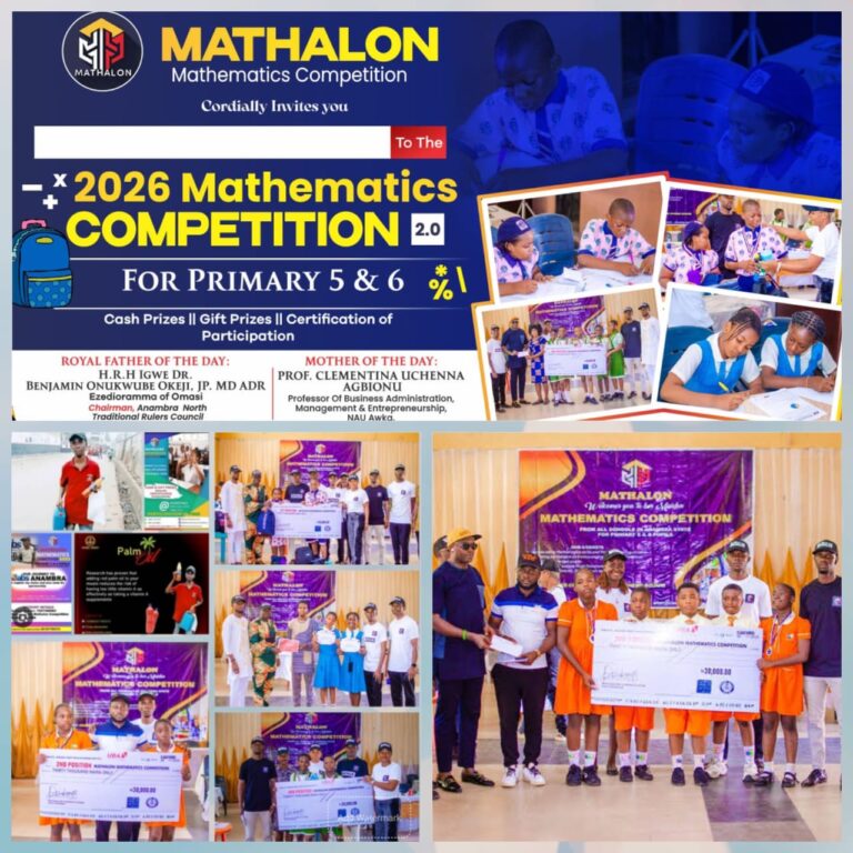 Mathalon Mathematics Competition Returns in Anambra as Graduate Palm Oil Hawker Unveils Plans for Second Edition