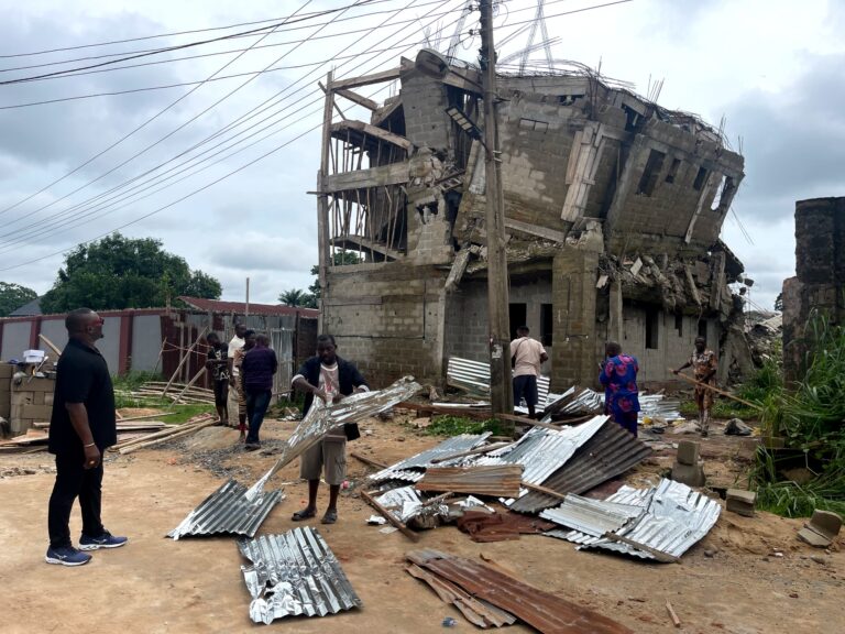 Anambra Reads Riot Act Over Building Collapse  Demolishes Collapsed Three-Storey Building 