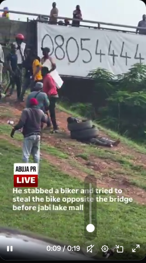 Abuja Mob Justice: Suspected Thief Beaten to a Stupor After Stabbing Okada Rider Near Jabi Lake Mall