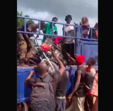 Tension on Enugu-Aba Expressway as Truck Conveying Mass Northerners and Motorcycles is Intercepted
