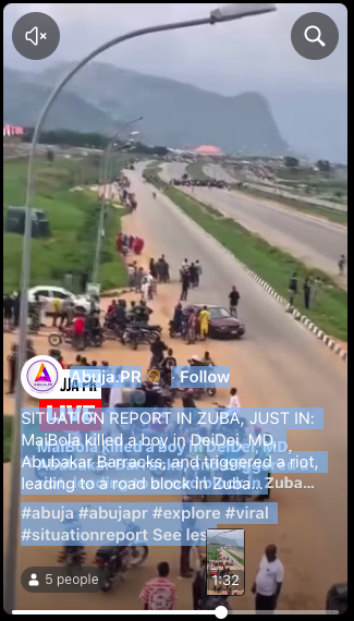 Blood On The Abuja Highway: Riot Outbreak Paralyzes Zuba And Dei-Dei After Armed Scavenger Allegedly Kills Young Boy Near Abubakar Barracks