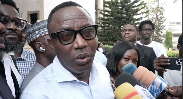 "He's A Foolish Man": Sowore Confronts Wike At FCT Ministry Outside NUT Protest Over Abducted Students