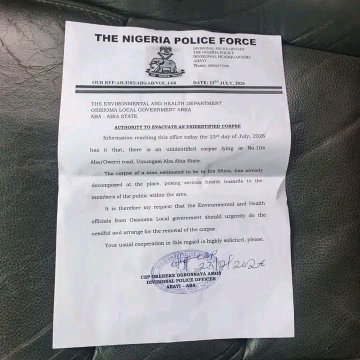Authorities Launch Appeal to Identify Unidentified Man Found Dead in Wheelbarrow at Aba
