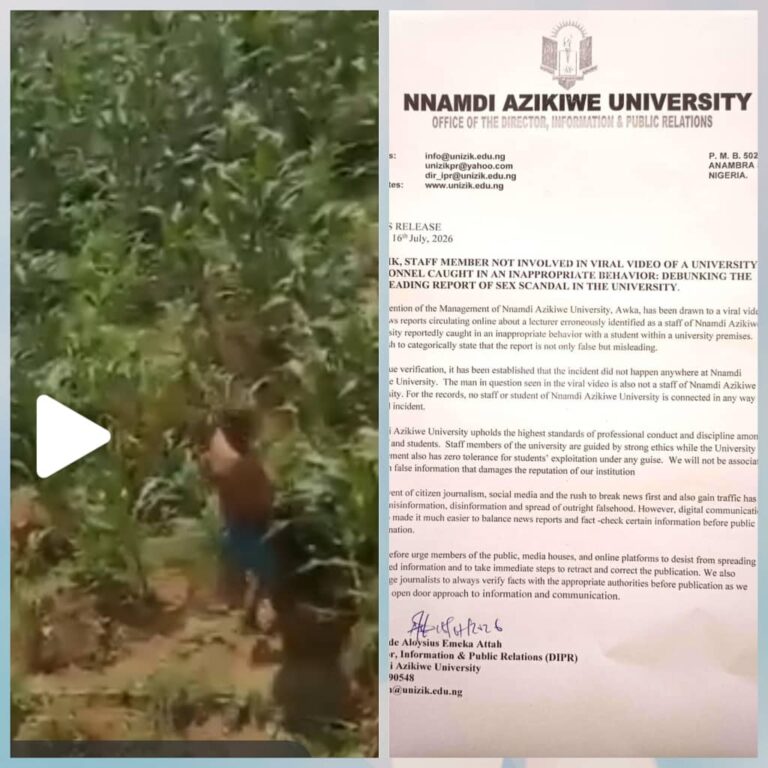 Alleged Sex Scandal Video: The Man Who Jumped Window Is Not Our Lecturer — UNIZIK