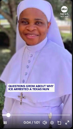 ‘Wildly Disturbing’: Widespread Outrage After ICE Apprehends Habit-Wearing Nun En Route to Texas Mass