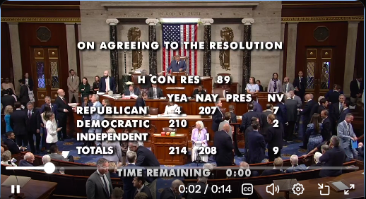 US House Passes War Powers Resolution Directing Trump to End Military Operations Against Iran