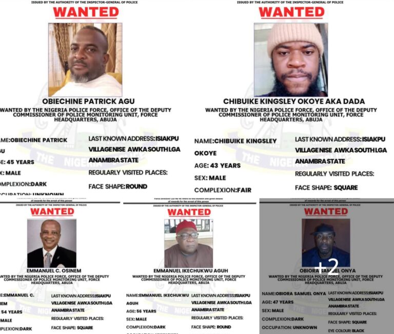 Force Headquarters Abuja Declares Six Anambra Indigenes Wanted over Alleged Multiple Offences