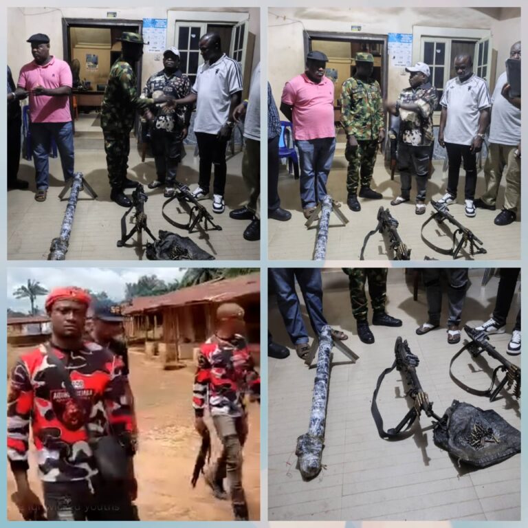 Agunechemba Operatives Recover Sophisticated Weapons After Gun Battle with Gunmen, Hands Them Over to Nigerian Army